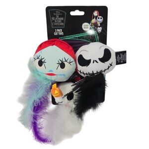 Disney The Nightmare Before Christmas 3 Pack Cat Toy Catnip Sally Jack Zero New